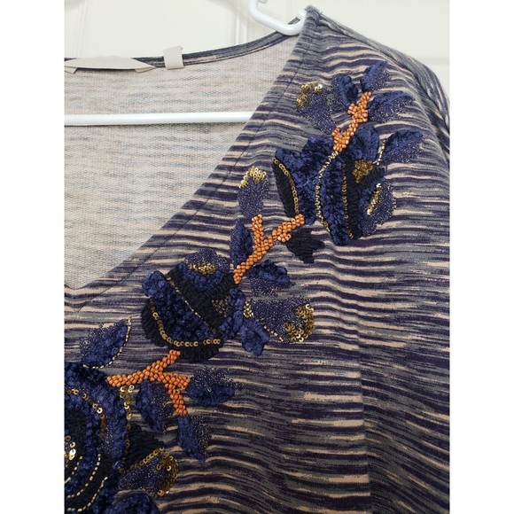 Soft Surroundings Mangata Tunic Medium Embroidered Sequin Beaded Top - Picture 9 of 11